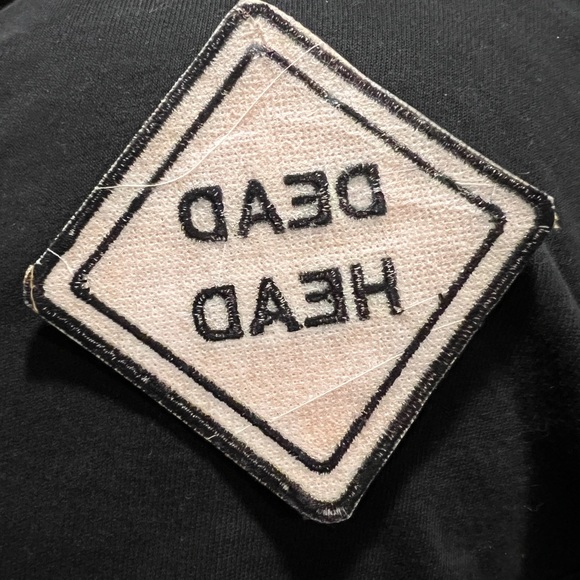 Traffic sign DEAD HEAD vintage iron on patch yellow - Picture 2 of 3